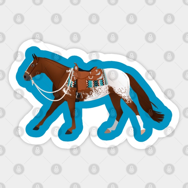 Chestnut Appaloosa Ranch Horse - Equine Rampaige Sticker by Equine Rampaige